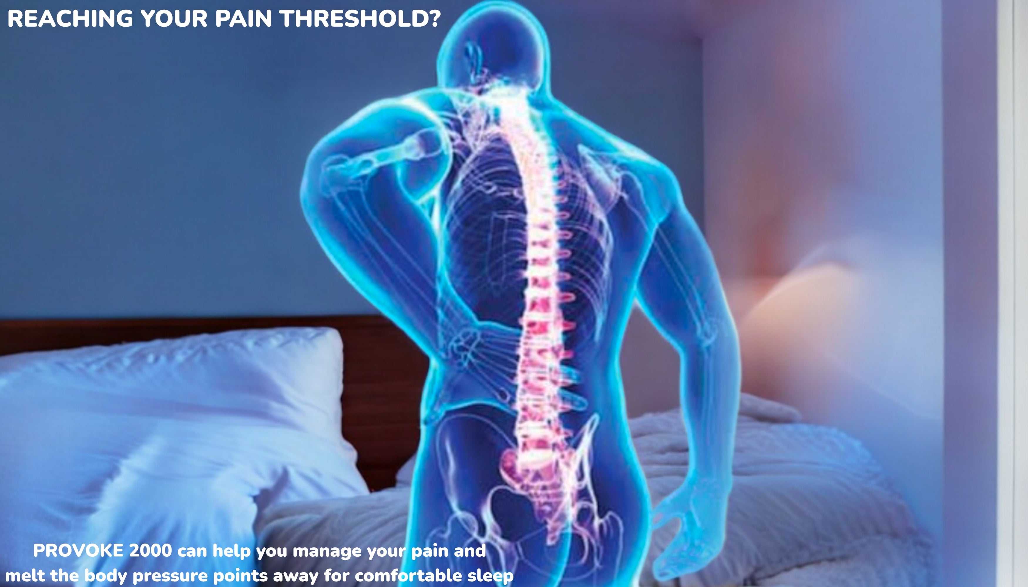 PROVOKE 2000 health mattress providing fibromyalgia relief and pressure point support for pain management