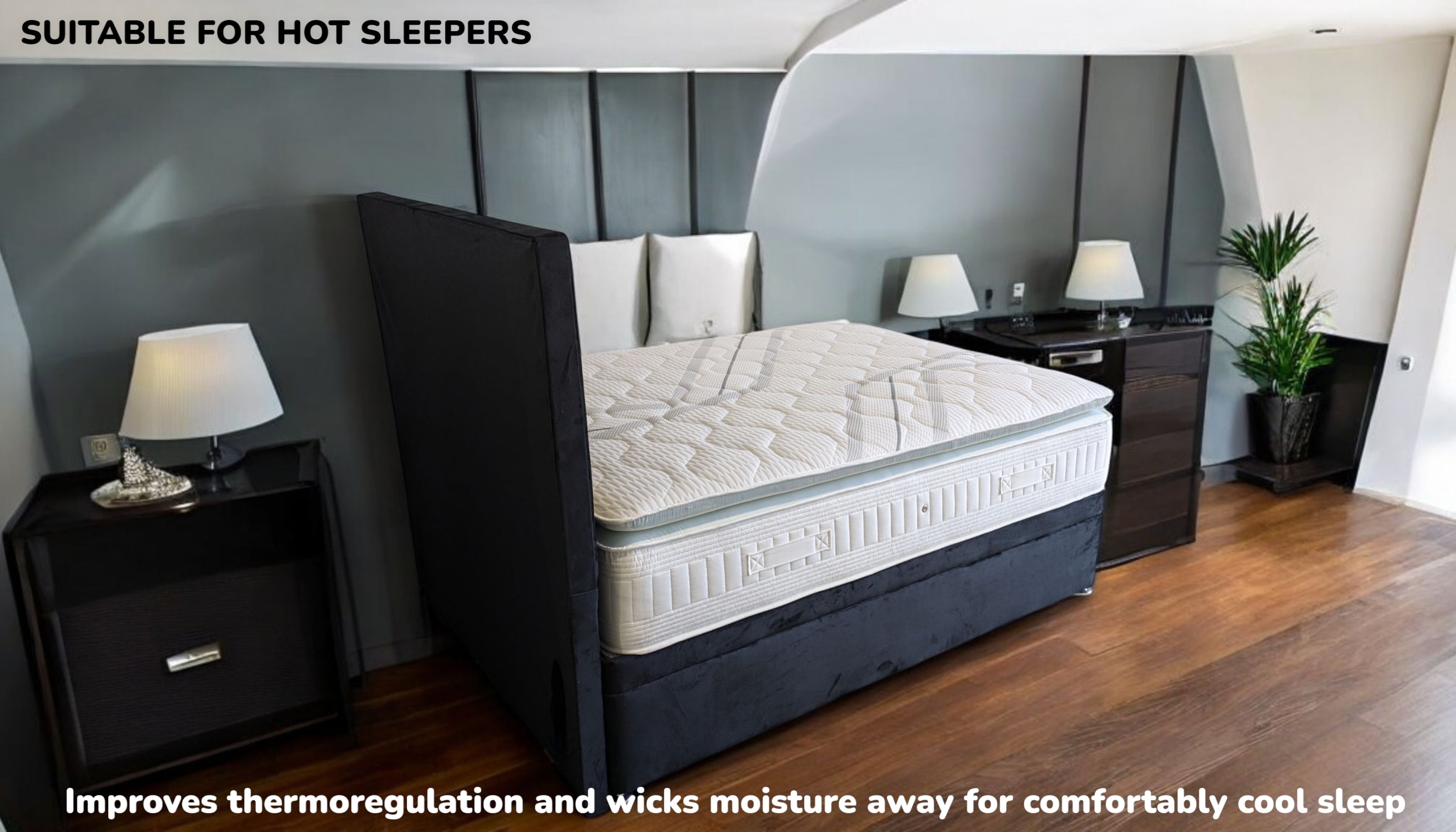 PROVOKE 2000 cooling mattress with 30x breathable Sleep Resonance Foam for hot sleepers and temperature regulation