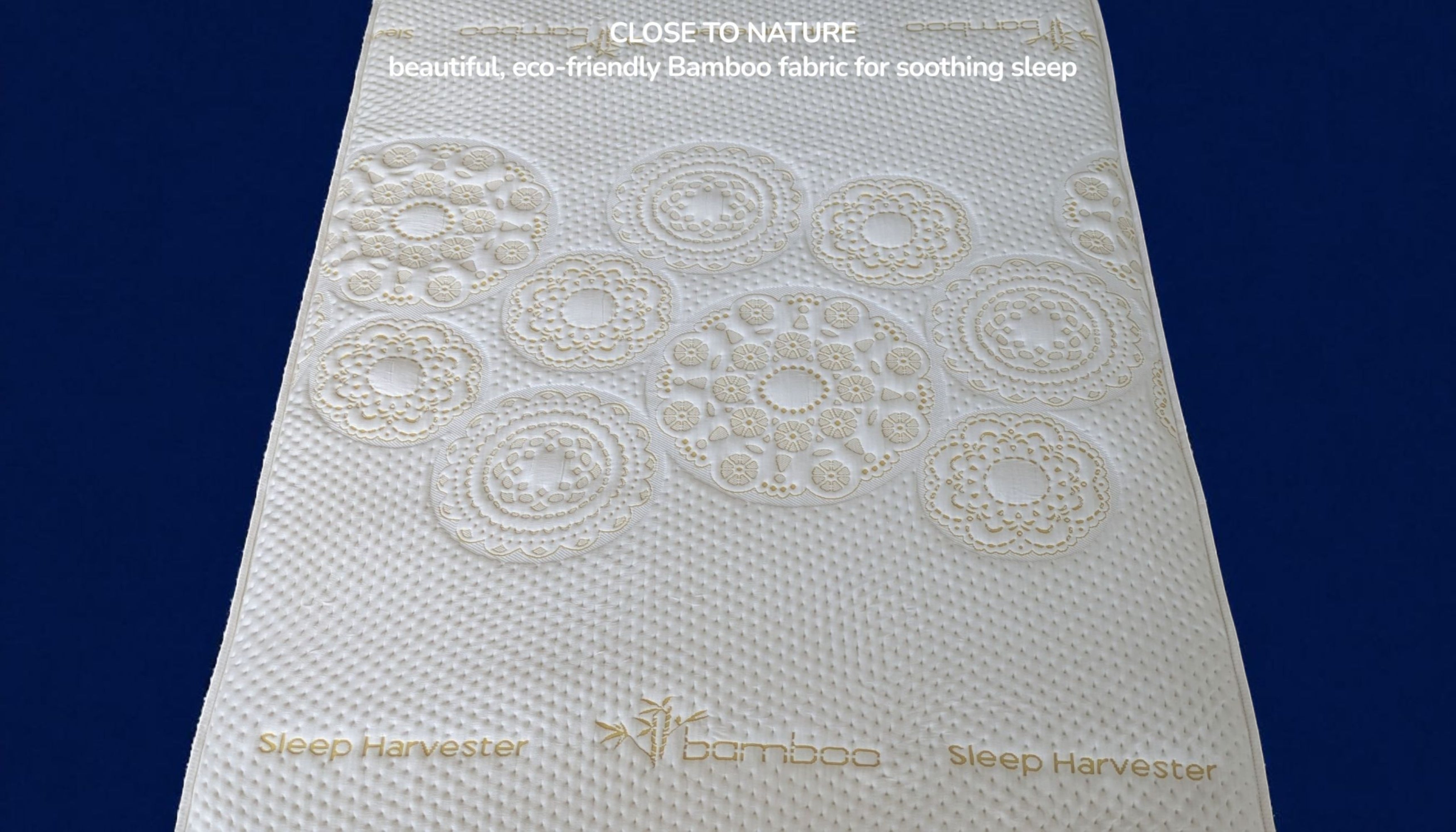 Bamboo fabric detail of TIGER Kids Mattress showing breathable surface texture