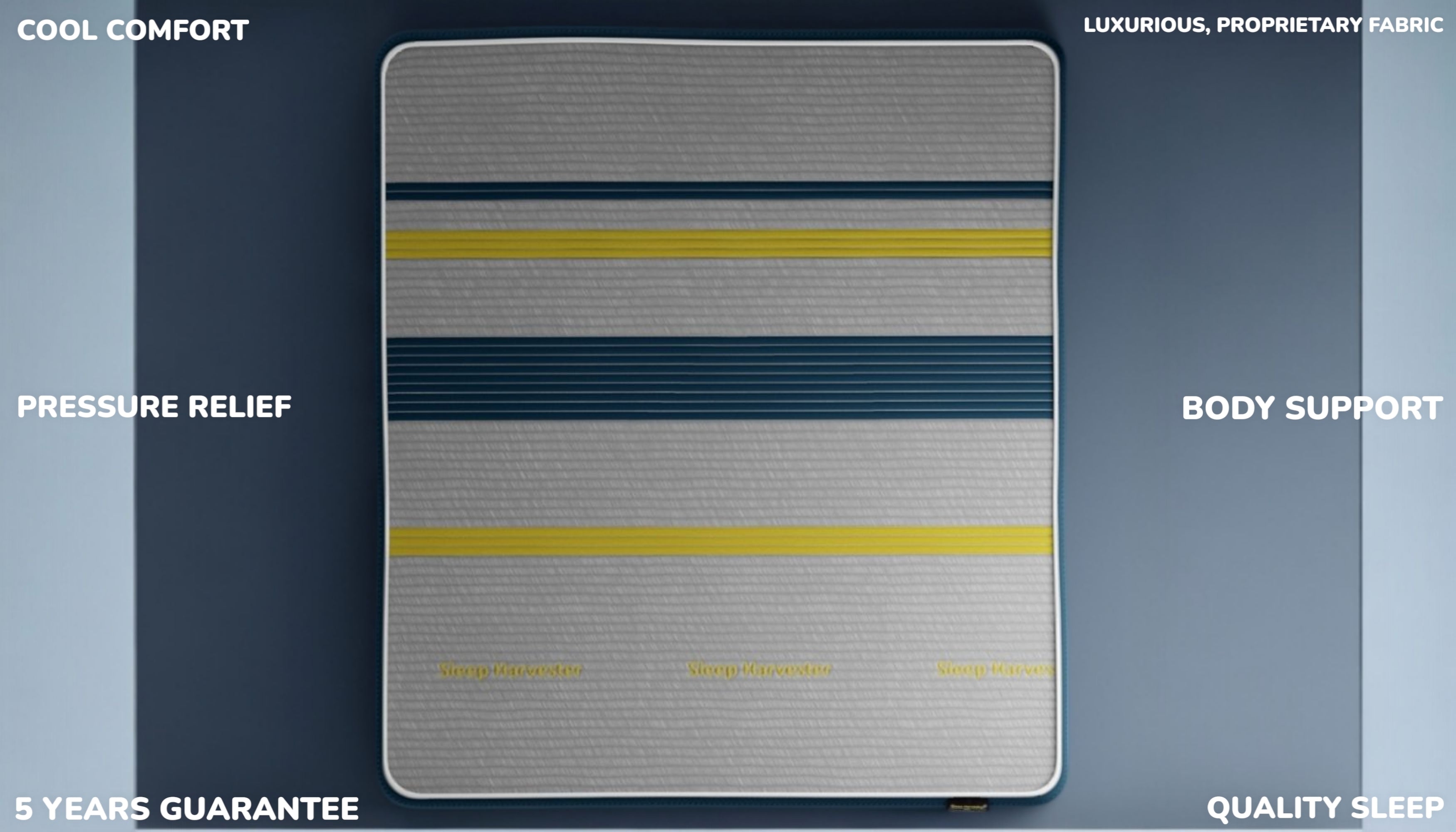 VICEROY 2000 luxury hybrid mattress top view showing premium viscose fabric surface and handmade craftsmanship quality