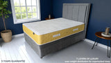 AZORES mattress cross-section displaying 7-layer construction with ergonomic zoned support system