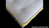 Mattress with honeycomb pattern and yellow border