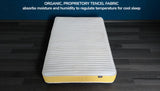 MOON kids mattress Tencel fabric close-up showing organic breathable material for sensitive children's skin