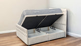 IO Ottoman Side Lift Storage Bed - Premium Upholstered UK