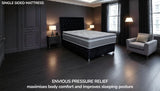 Pinnacle 5000 single mattress displaying 36cm depth and box top design for heavy individuals
