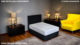 Scholar 1500 mattress features diagram showing 9-layer construction with Airpulse medical memory and ErgoTurn pocket springs