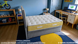 STAR mattress 7-layer construction cross-section showing hybrid cooling technology and ergonomic design