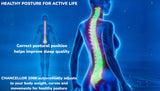 A human diagram showcasing healthy posture, spinal alignment and body support due to CHANCELLOR 2000 mattress